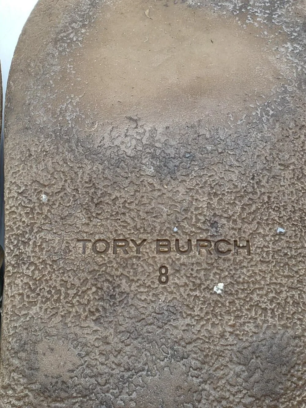 Tory Burch Sandals Women Size 8 Silver Miller Cloud Logo Thong Cork Footbed Shoe